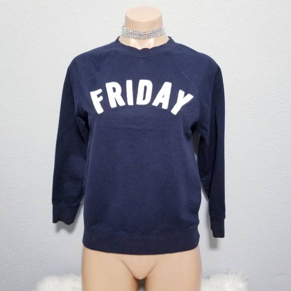 J. Crew Mercantile blue FRIDAY sweater top blouse XXS - Picture 1 of 6